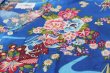 画像2: 大人用祭り鯉口シャツ【流水花・青】 (2)