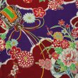 画像4: 大人用祭り鯉口シャツ【雲に花の紫系】 (4)