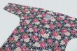 画像2: 変り織り鯉口シャツ【麻の葉に牡丹/濃紺系】 (2)