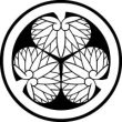 画像1: 着物用貼り付け家紋シール【丸に三つ葵/まるにみつあおい】 (1)